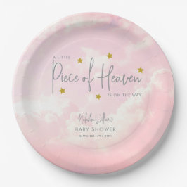 小さな天国ピンクの赤ちゃんシャワー ペーパープレート