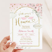 小さな天国ピンクの金ゴールド赤ちゃんシャワー 招待状