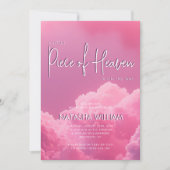 小さな天国ピンクの雲 招待状 (正面)
