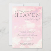 小さな天国ピンクガールベビーシャワー 招待状 (正面)