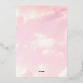 小さな天国雲の女の子の赤ちゃんシャワー 箔招待状 (裏面)