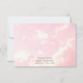 小さな天国雲ピンクの赤ちゃんシャワー サンキューカード (裏面)