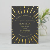 小さな太陽の光が訪れるというお知らせ 箔招待状 (立ち正面)