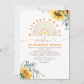 小さな太陽の光の虹の秋のベビーシャワー 招待状 (正面)