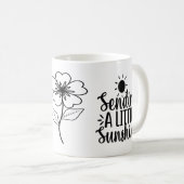 小さな太陽の光を送る感動的引用文マグ コーヒーマグカップ (正面右)