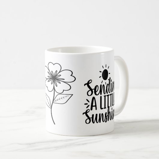 小さな太陽の光を送る感動的引用文マグ コーヒーマグカップ (正面右)