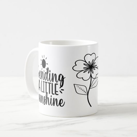 小さな太陽の光を送る感動的引用文マグ コーヒーマグカップ (正面左)