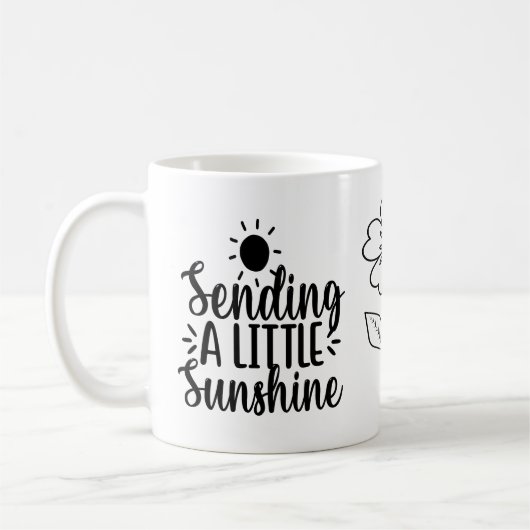 小さな太陽の光を送る感動的引用文マグ コーヒーマグカップ (左)