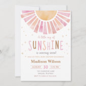 小さな太陽の光 ボーホー ベイビー シャワー 招待状 (正面)