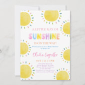 小さな太陽の光 赤ちゃん歓迎会の招待状 招待状 (正面)