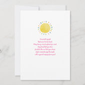 小さな太陽の光 赤ちゃん歓迎会の招待状 招待状 (裏面)