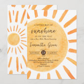 小さな太陽の光 赤ちゃん歓迎会 招待状 (正面/裏面)