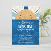小さな太陽の光 青いベイビーシャワー 招待状 (スタンド正面)