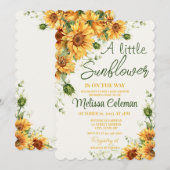 小さな太陽の花がもうすぐ咲くよ♪ ベイビーシャワー 招待状 (正面/裏面)