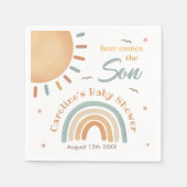 小さな太陽の赤ん来坊のシャワー スタンダードカクテルナプキン (正面)