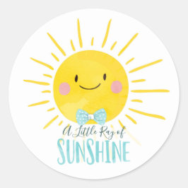 小さな太陽の青いリボン トッパー プレゼント ラウンドシール