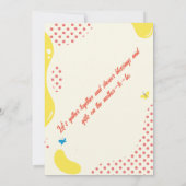 小さな奇跡の到来を祝って! 招待状 (裏面)