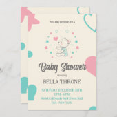 小さな奇跡の到来を祝って！ 招待状 (正面/裏面)