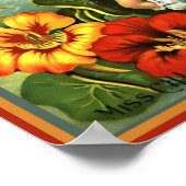 小さな女の子かわいらしフラワーヘアリースヴィンテージシード ポスター (角)