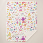 小さな女の子かわいらしプリンセス童話パターン シェルパブランケット (正面)