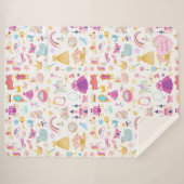 小さな女の子かわいらしプリンセス童話パターン シェルパブランケット (正面(横))