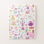 小さな女の子かわいらしプリンセス童話パターン ジグソーパズル (縦)