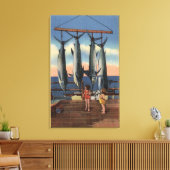 小さな女の子がカジキを見る キャンバスプリント (インサイチュ (リビング))