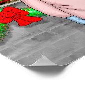 小さな女の子がクリスマスウィンドウを通して見る ポスター (角)