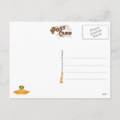 小さな女の子がクリスマスパイから飛び出す シーズンポストカード (裏面)