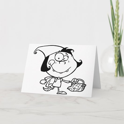 小さな女の子がピクニックのグリーティングカードに乗っている カード