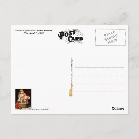 小さな女の子が彼女の犬を入浴 ポストカード (裏面)