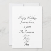 小さな女の子が火災で暖まる、ヴィンテージ シーズンカード (裏面)