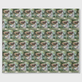 小さな女の子が蝶をネットで追いかける ラッピングペーパー (フラット)