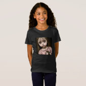 小さな女の子で目を見張るキッズハロウィーン Tシャツ (正面フル)