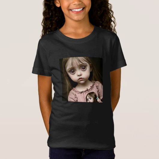 小さな女の子で目を見張るキッズハロウィーン Tシャツ (正面)