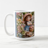 小さな女の子とお花畑 コーヒーマグカップ (左)