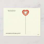 小さな女の子とピンクローズバレンタインデー シーズンポストカード (裏面)