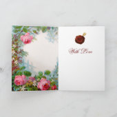 小さな女の子とピンクローゼバレンタインデー シーズンカード (内部)