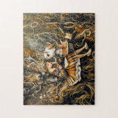 小さな女の子とフクロウ ジグソーパズル (縦)