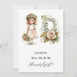 小さな女の子とフローラは私の花の女 招待状