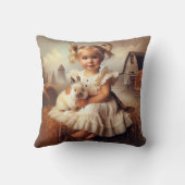 小さな女の子とラビットオンヘイベール クッション (裏面)