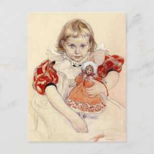 小さな女の子と人形1897 ポストカード