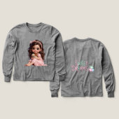 小さな女の子と子犬と良い夜ナターシャU (デザイン 正面＆背面)