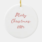 小さな女の子と子犬のクリスマス セラミックオーナメント (裏面)