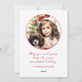 小さな女の子と子犬の写真クリスマスカード シーズンカード (裏面)