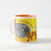 小さな女の子と子犬の写真パーソナライズされた ツートーンマグカップ (正面左)