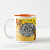 小さな女の子と子犬の写真パーソナライズされた ツートーンマグカップ (左)