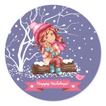 小さな女の子と子猫クリスマス