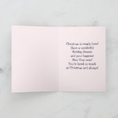 小さな女の子と子猫 |クリスマス名前をカスタムする シーズンカード (内部)