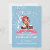 小さな女の子と子猫 |クリスマス名前をカスタムする シーズンカード (正面)
